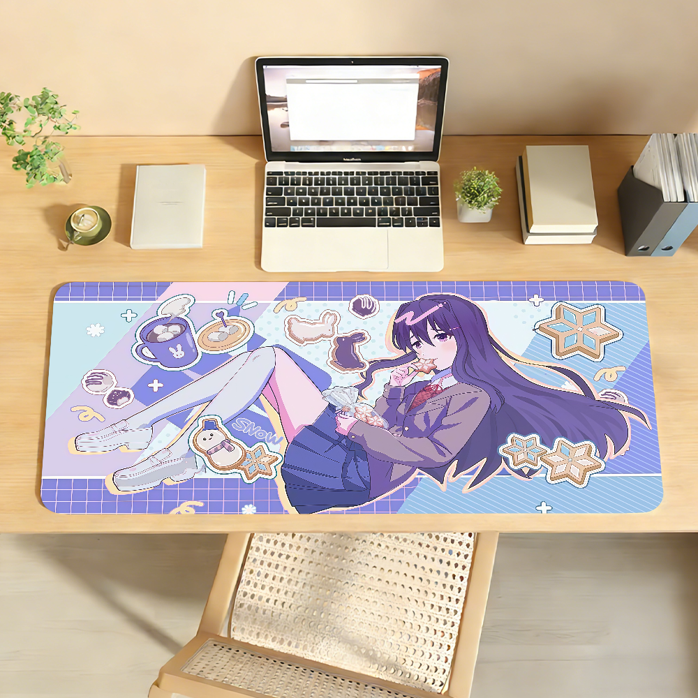 Keyboard Mouse Bundle Gaming - Cartoon Anime D-DDLC Mouse Pad Non-slip