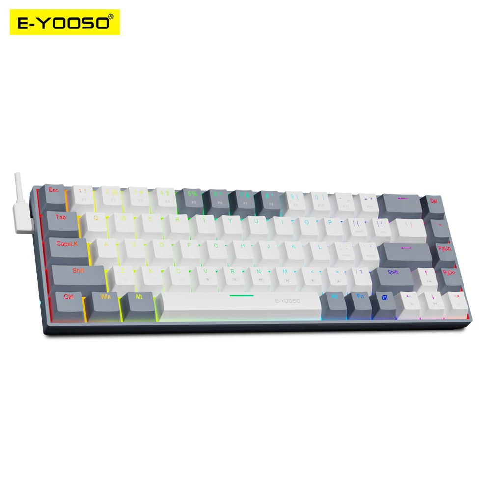 Keyboard Gaming Blue Switch - E-YOOSO Z686 RGB USB 60% Mini