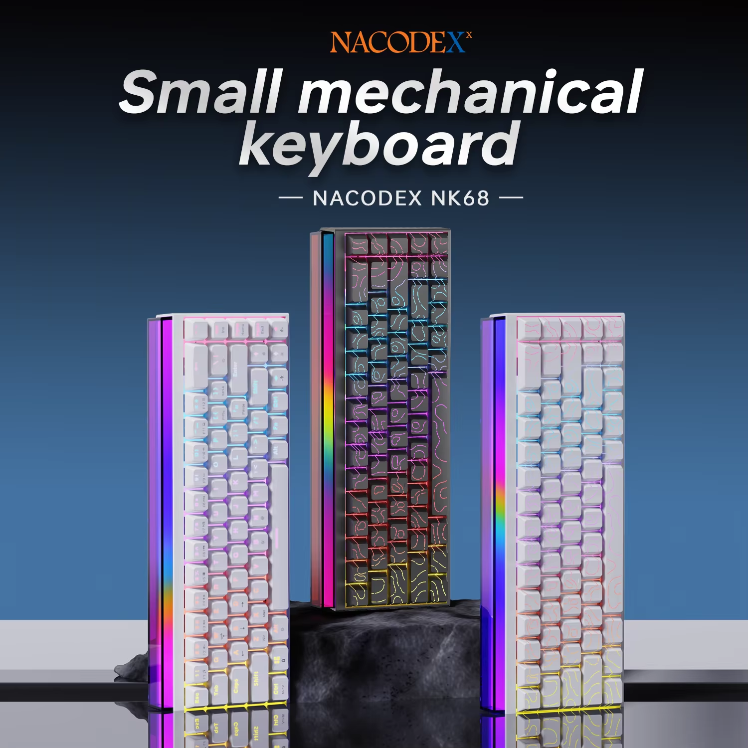 Keyboard Gaming Blue Switch - New Ajazz Nacodex Nk68 Mechanical Keyboard