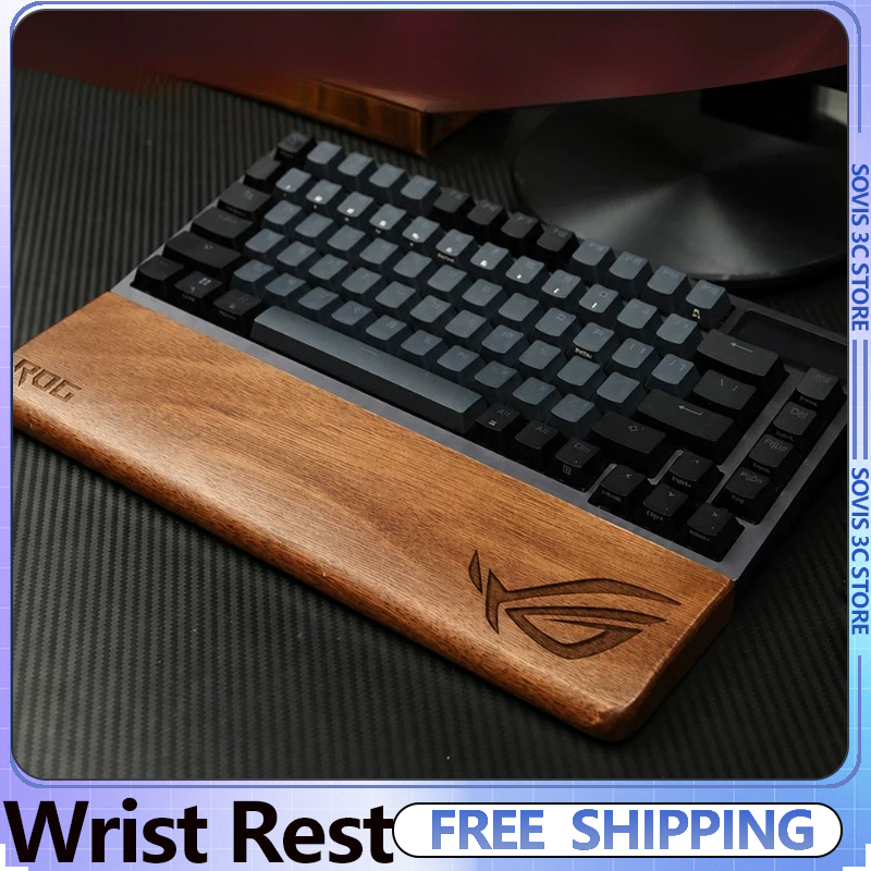 Keyboard Gaming Black - Black Walnut Keyboard Wooden Wrist Rest