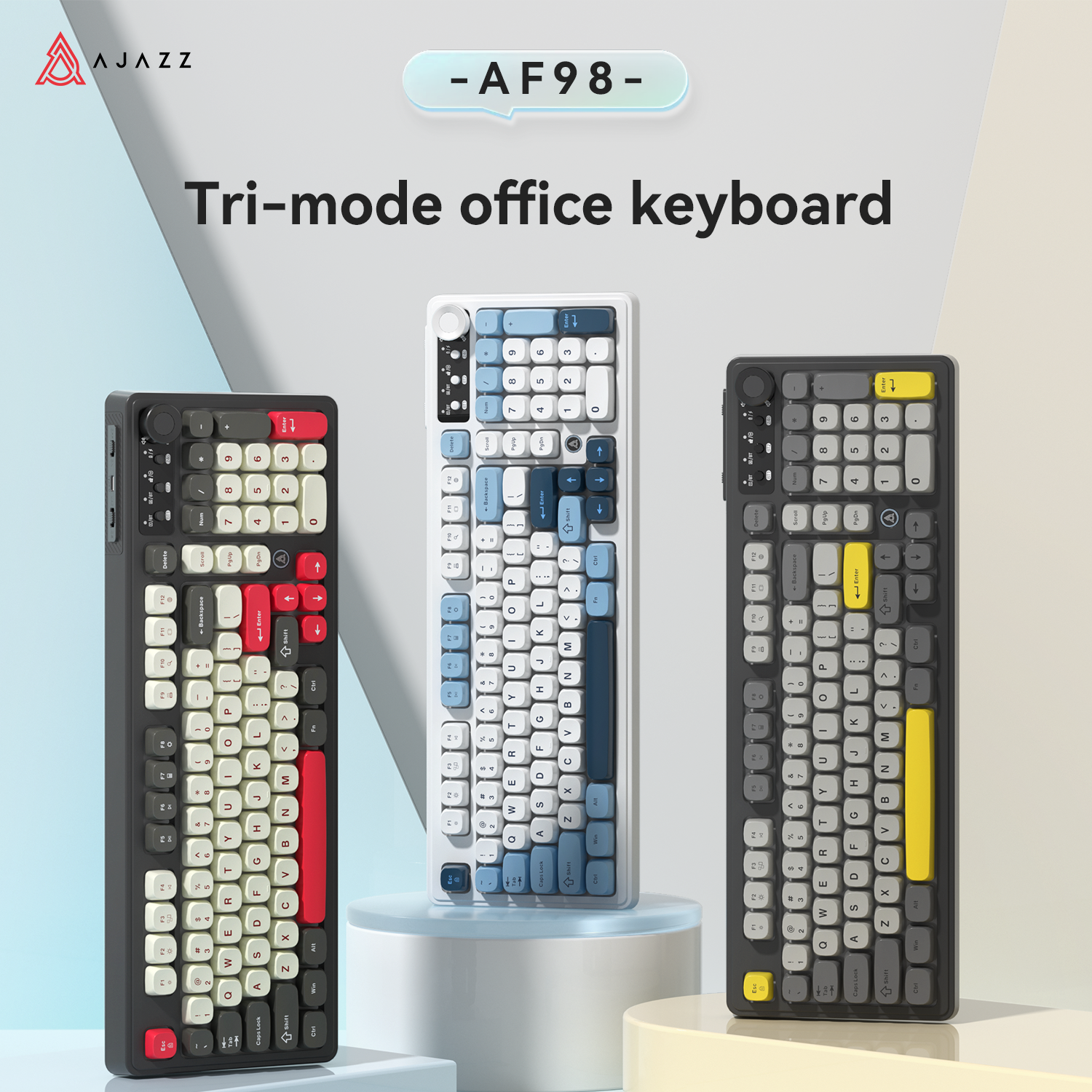 Gaming Keyboard Blue Switches - AJAZZ AF98 Wired/Wireless Keyboard Mechanical Feel
