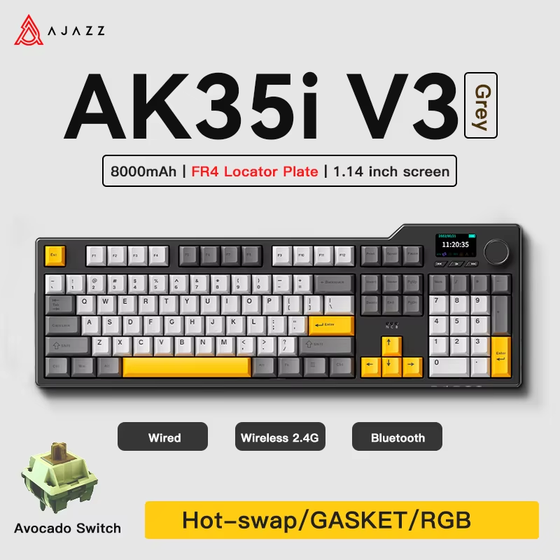Ajazz AK35I V3/V4 MAX Tri-mode - Keyboard Gaming Blue Switch review and price