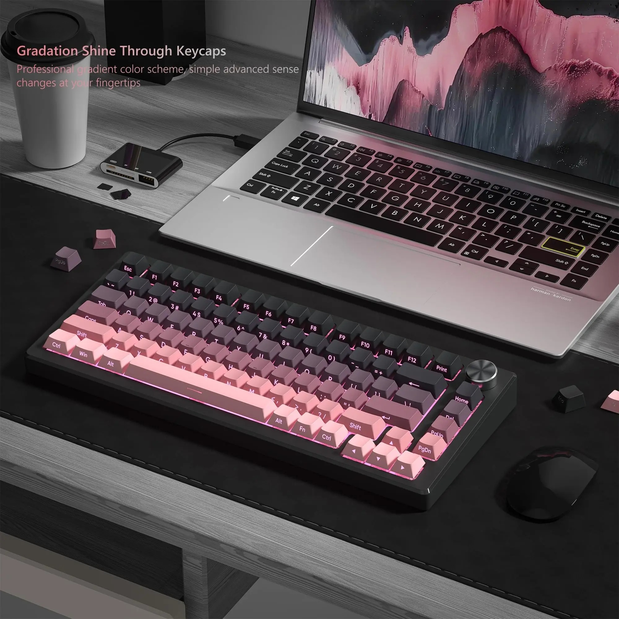 136 Key Black and Pink Print B - Keyboard Gaming Black review and price