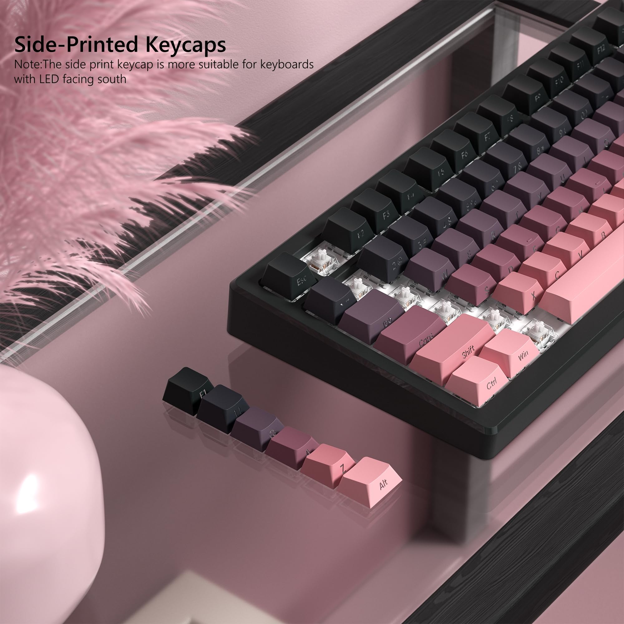 136 Key Black and Pink Print B - Keyboard Gaming Black review and price