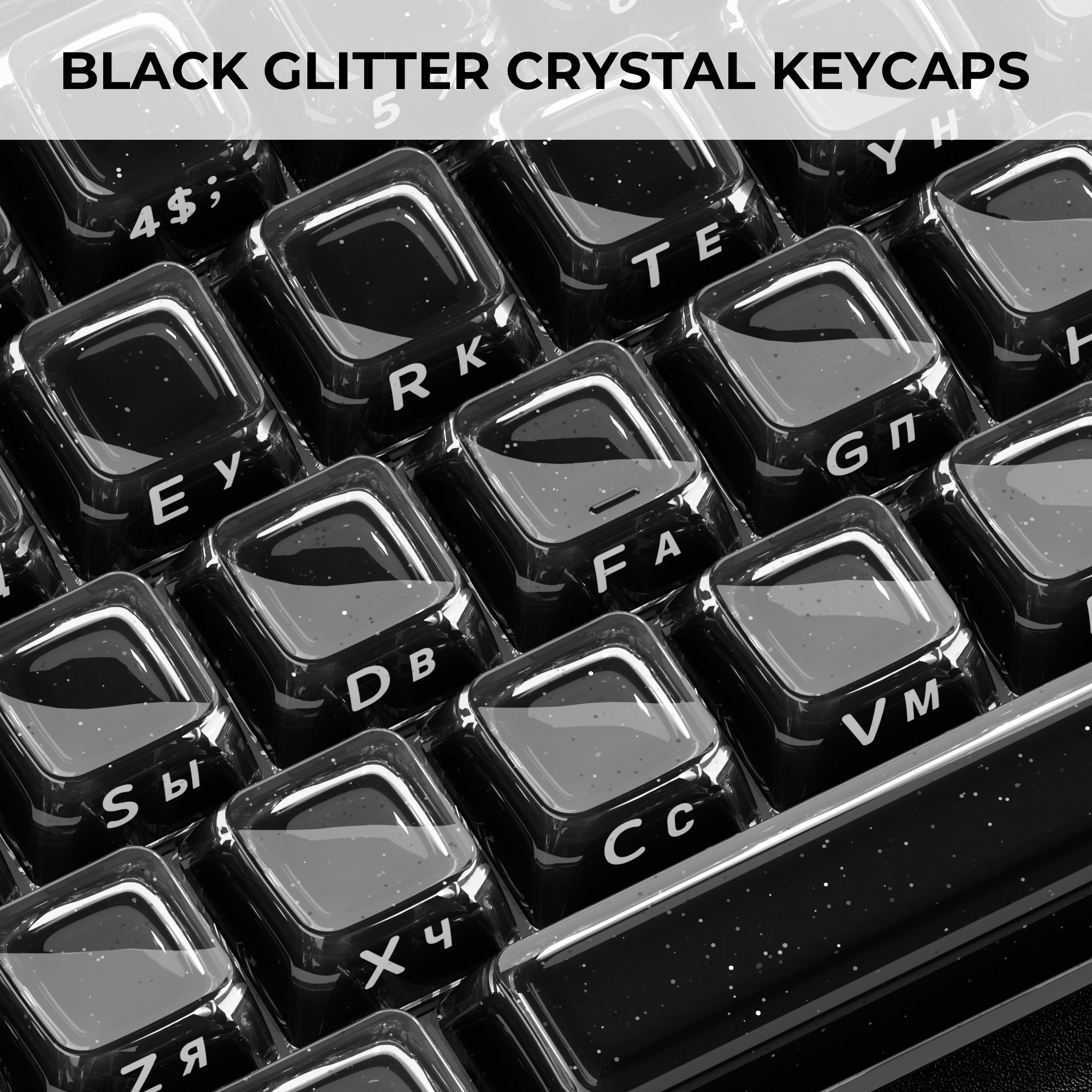 Black Glitter Crystal Russian  - Keyboard Gaming Black review and price