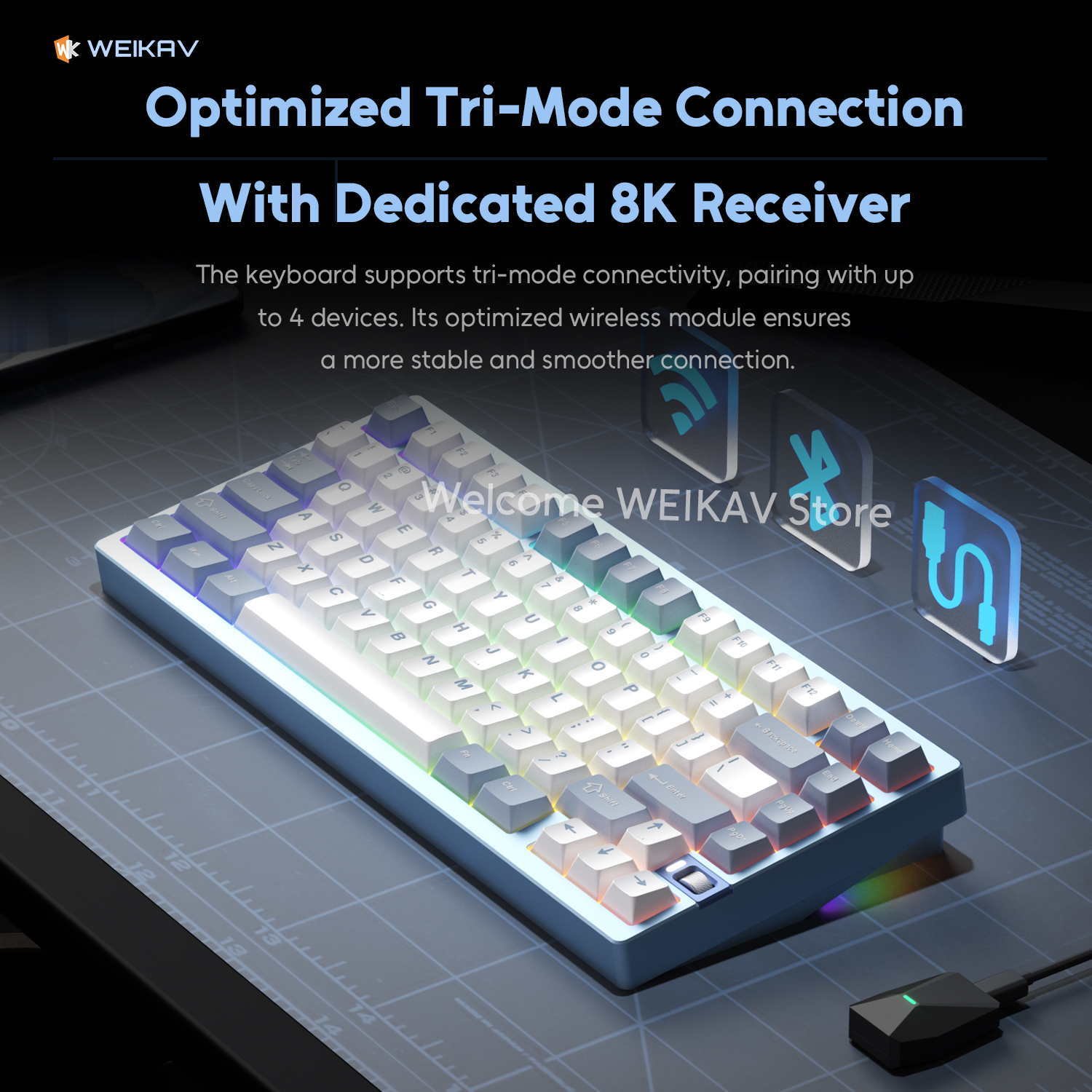 WEIKAV NUT75 220 Grit Aluminum - Gaming Keyboard Bundle review and price