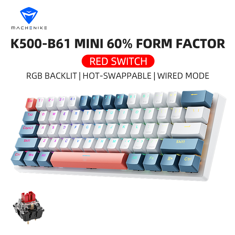 K500-B61 Machenike Mini Mechan - Keyboard Gaming Blue Switch review and price