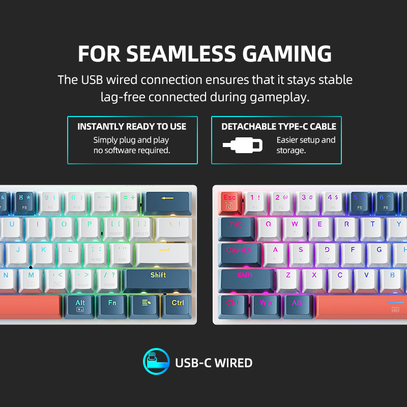K500-B61 Machenike Mini Mechan - Keyboard Gaming Blue Switch review and price