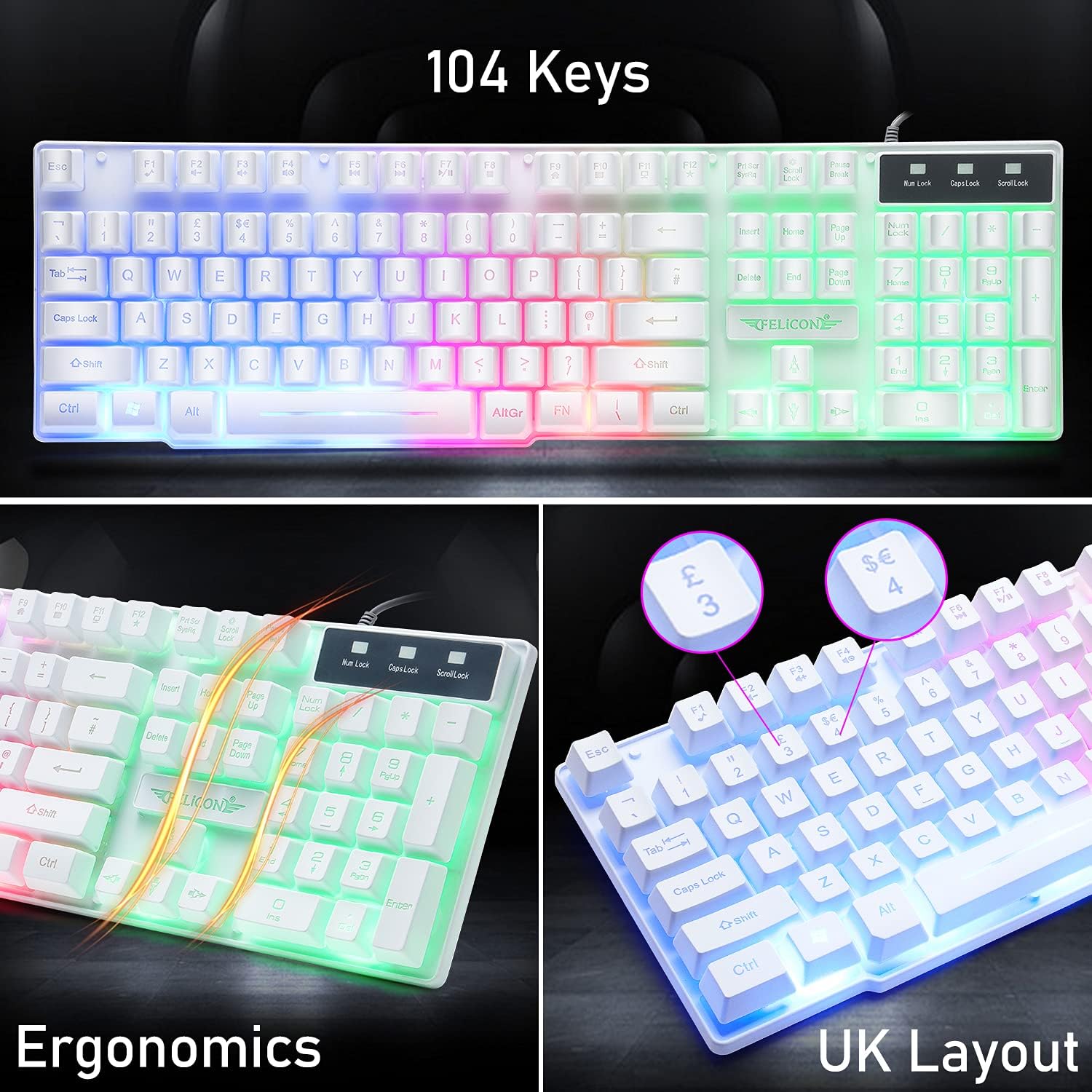 MAMBASNAKE T11 UK 100% Gaming  - Gaming Keyboard Bundle review and price