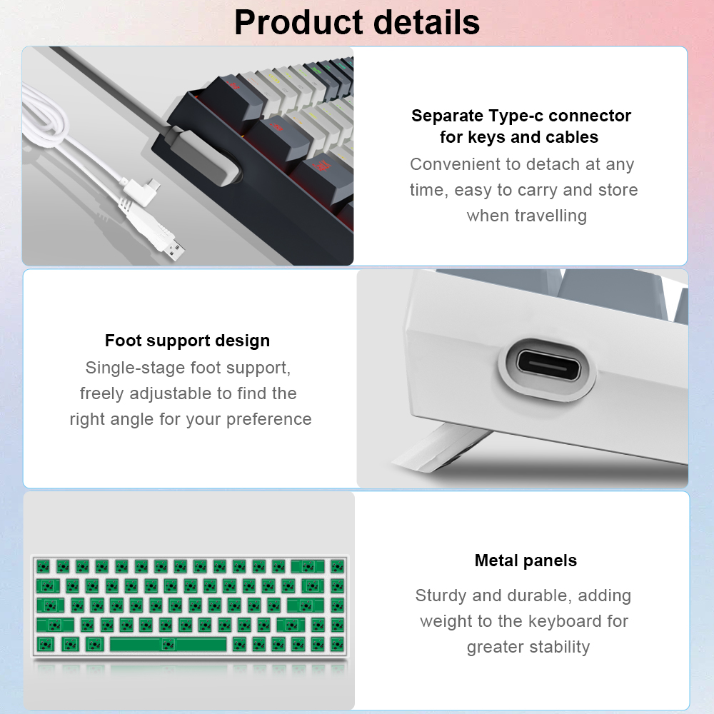 E-YOOSO Z686 RGB USB 60% Mini  - Keyboard Gaming Blue Switch review and price