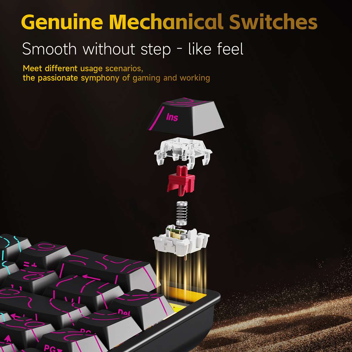 AJAZZ NK68 V2 gaming mechanica - Gaming Keyboard And Mouse Combo Wireless review and price