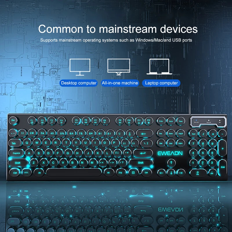 Retro Punk Mechanical Feel Key - Gaming Keyboard And Mouse Combo Wireless review and price