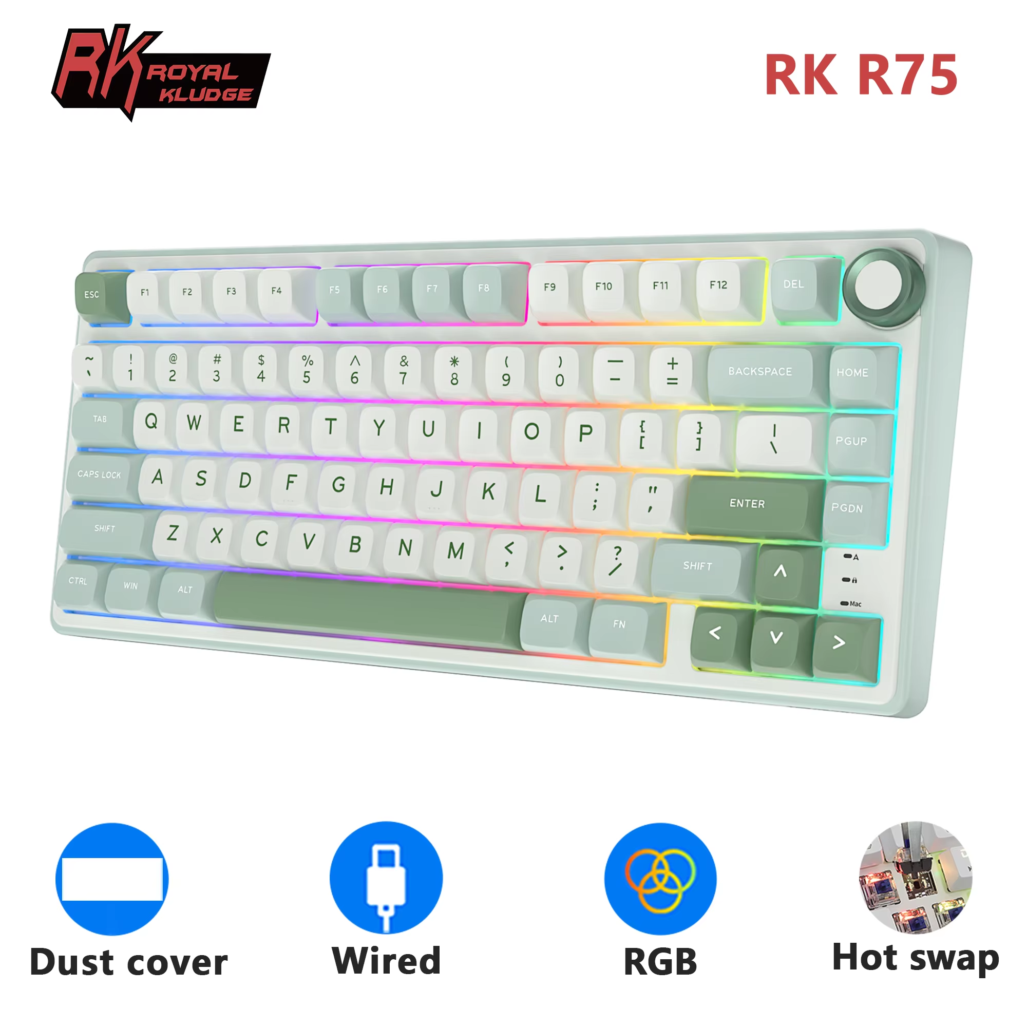 RK Royal Kludge R75 Gasket Wir - Gaming Keyboard Bundle review and price