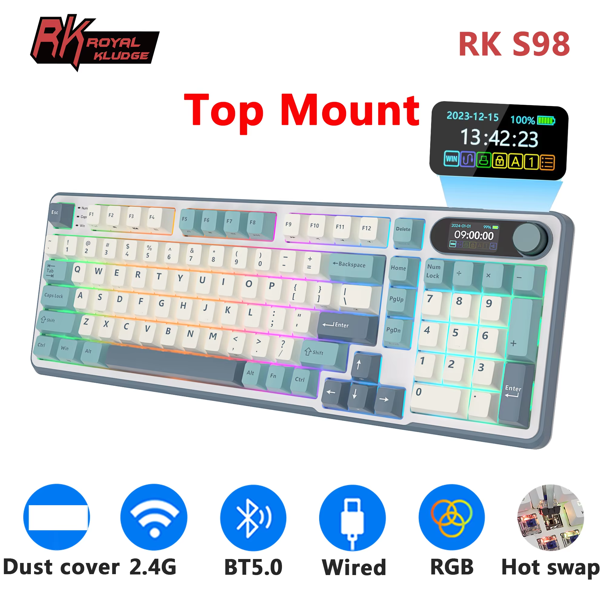 RK ROYAL KLUDGE S98 Mechanical - Gaming Keyboard Bundle review and price