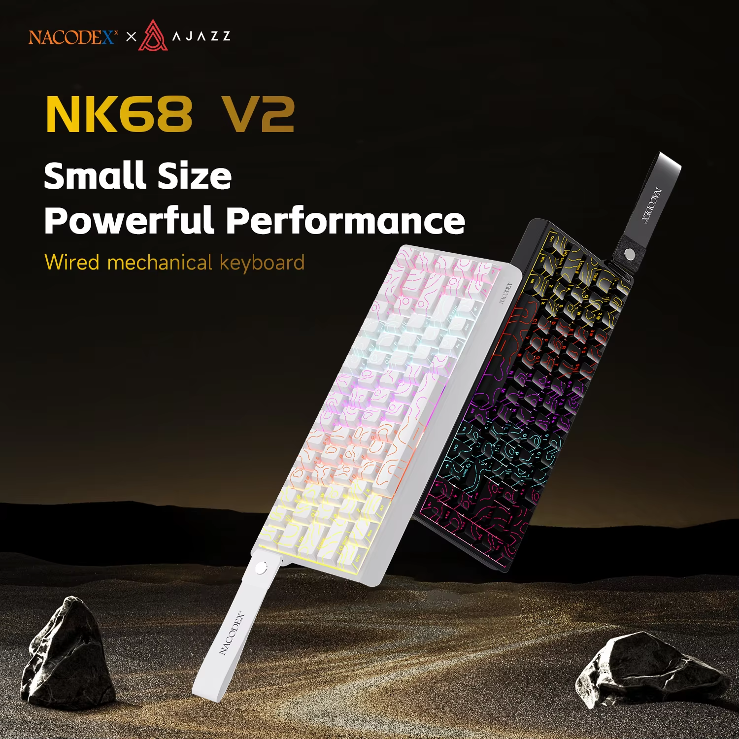AJAZZ NK68V2 Single-Mode Wired - Keyboard Gaming Blue Switch review and price