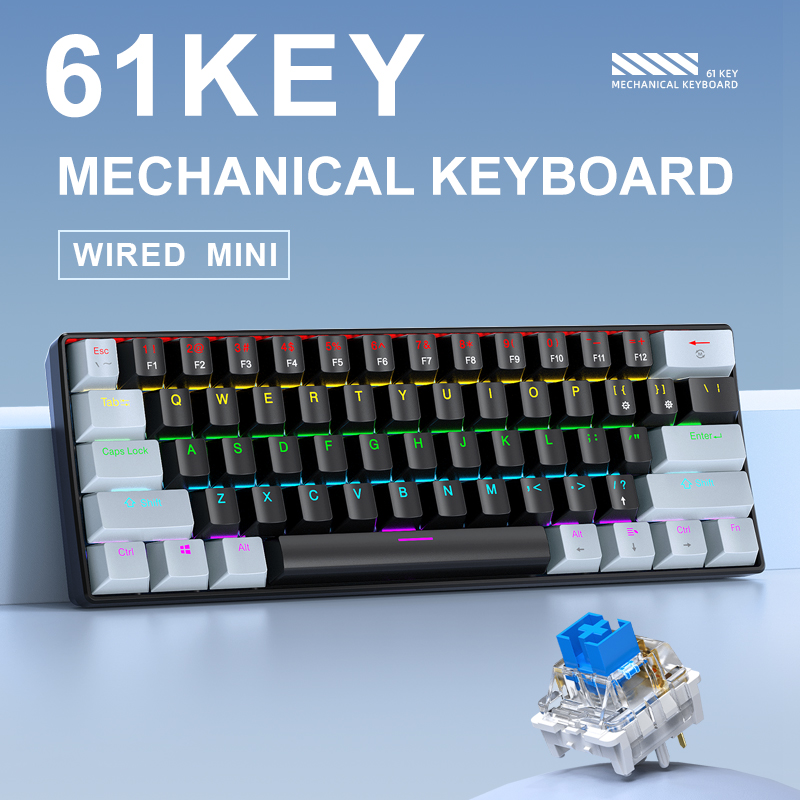 APAYADO K61 Mini Gaming Keyboa - Keyboard Gaming Blue Switch review and price