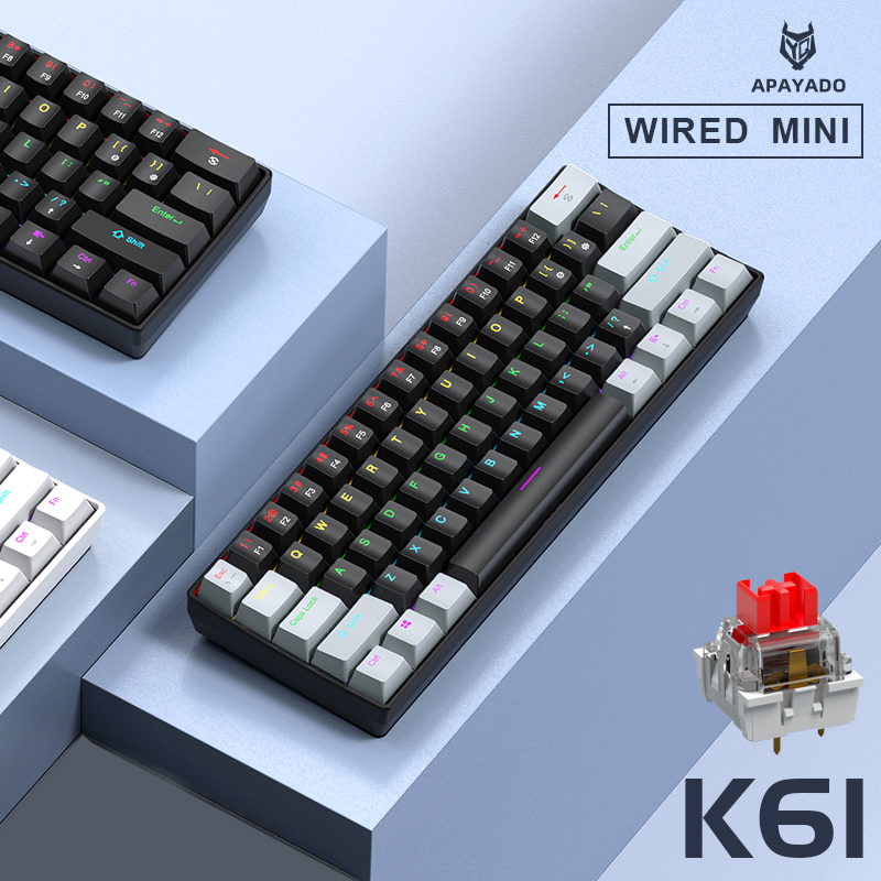 APAYADO K61 Mini Gaming Keyboa - Keyboard Gaming Blue Switch review and price