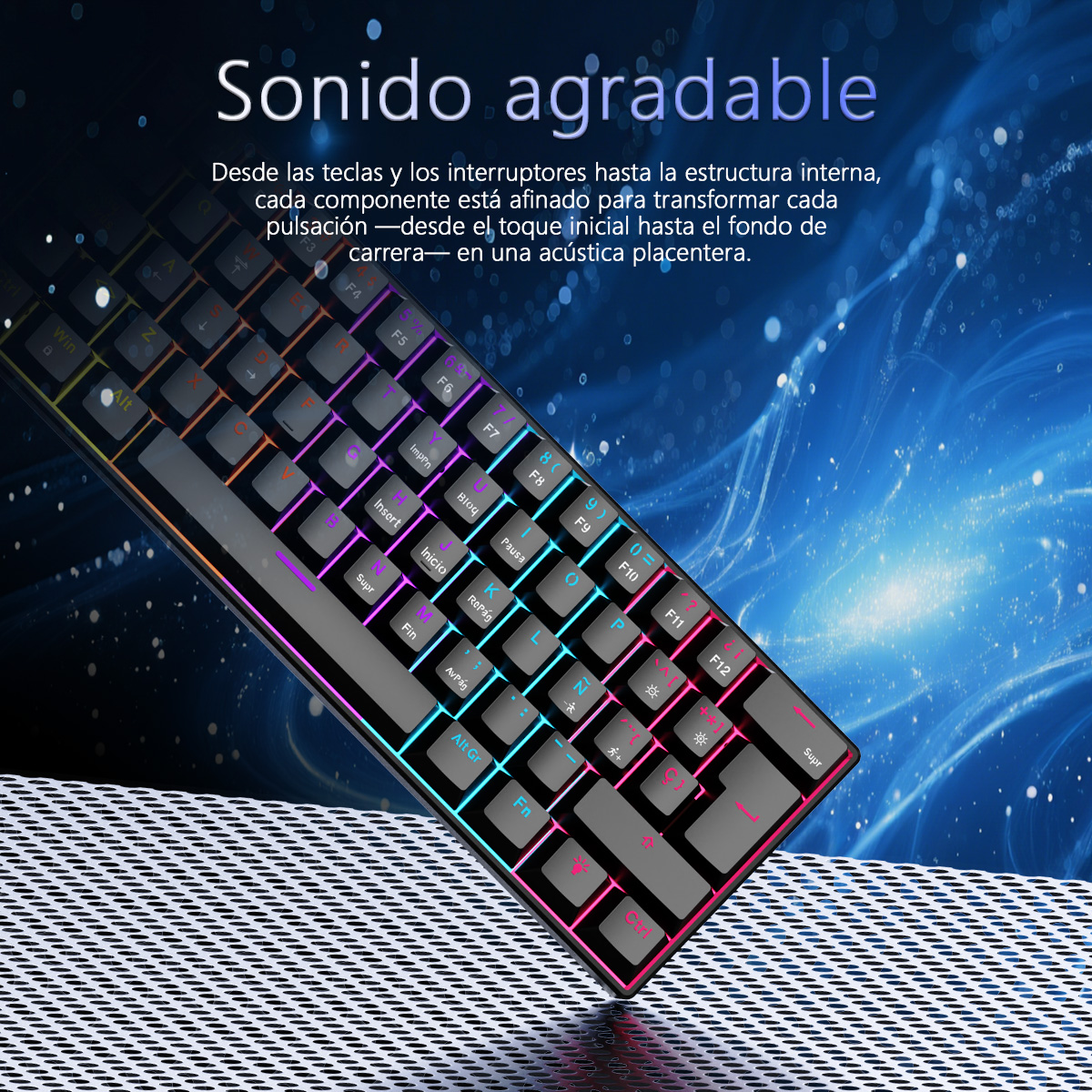 AJAZZ NK61 Spanish Layout Wire - Keyboard Gaming Blue Switch review and price