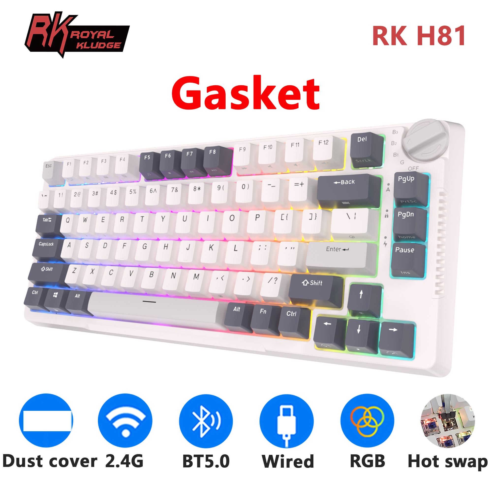 RK H81 Royal Kludge Gasket Str - Gaming Keyboard Bundle review and price