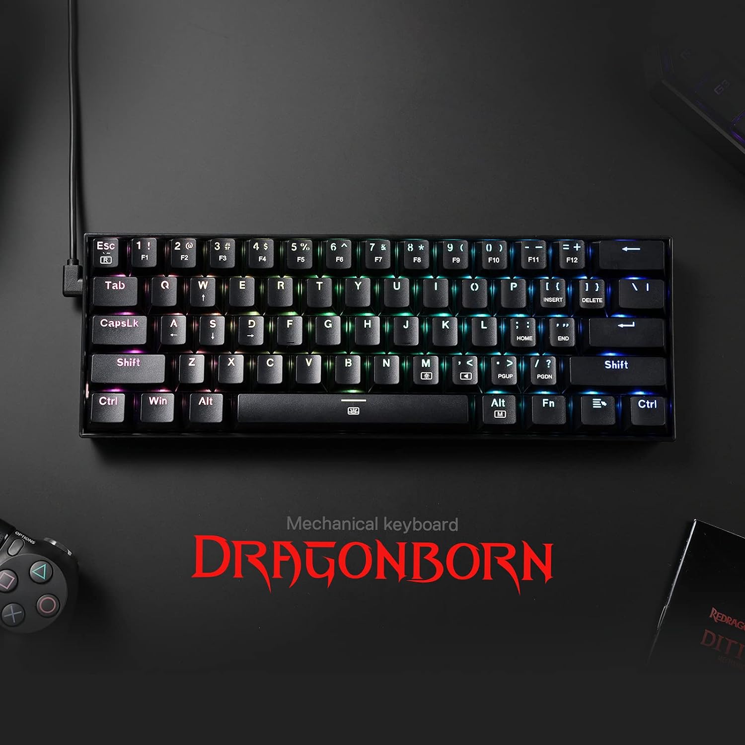 Redragon K630 Dragonborn 60% W - Keyboard Gaming Blue Switch review and price