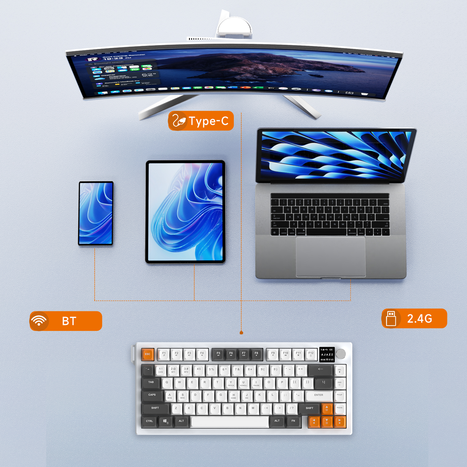 AJAZZ AF82 Low-Proflie Electro - Keyboard Gaming Blue Switch review and price