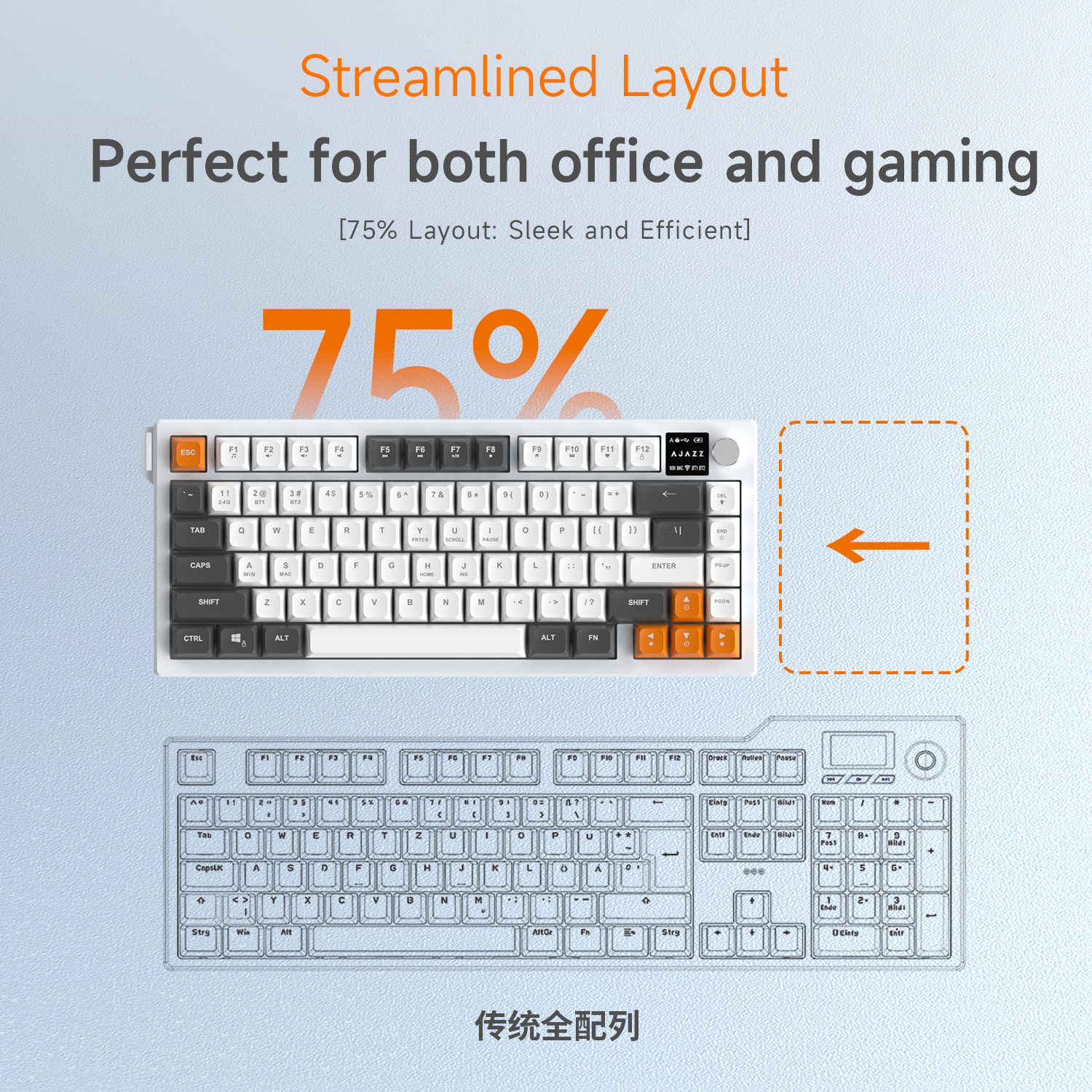 AJAZZ AF82 Low-Proflie Electro - Keyboard Gaming Blue Switch review and price