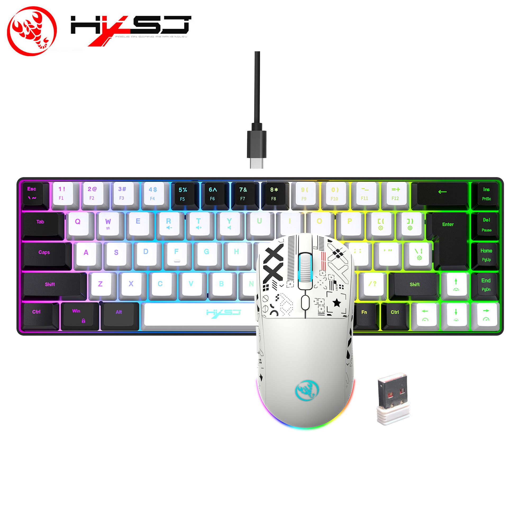 HXSJ 60% Gaming Keyboard and m - Gaming Keyboard And Mouse Combo Wireless review and price