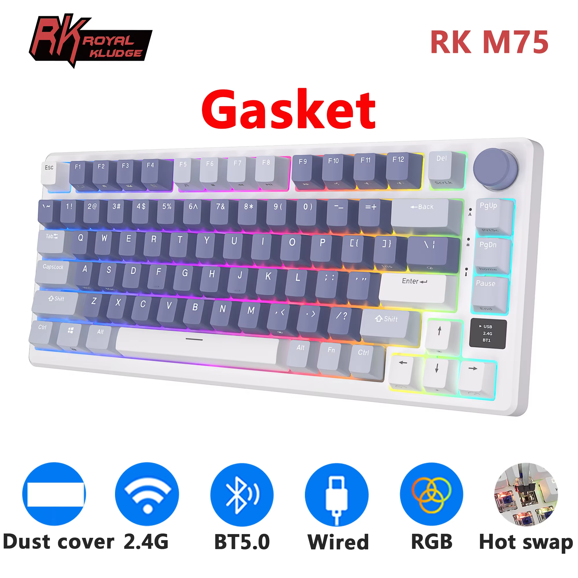 RK ROYAL KLUDGE M75 2.4G Wirel - Gaming Keyboard Bundle review and price