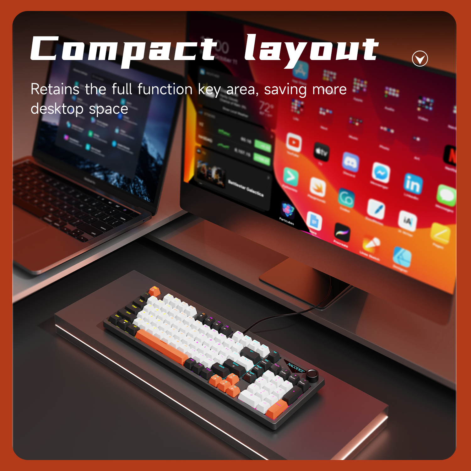 AJAZZ NK98 Wired Gaming Keyboa - Keyboard Gaming Blue Switch review and price