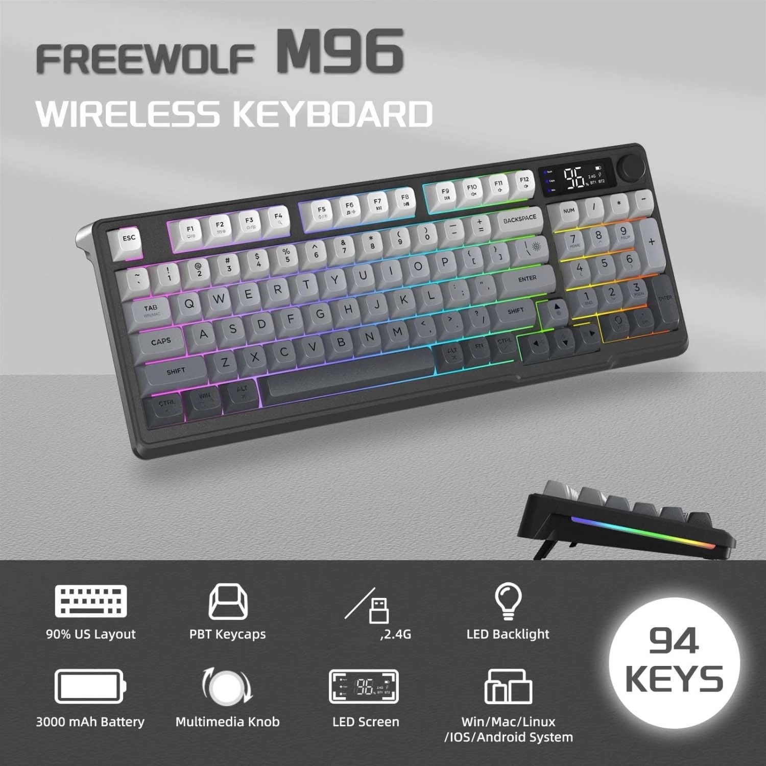 FREEWOLF M96 Wireless Keyboard - Gaming Keyboard And Mouse Combo Wireless review and price